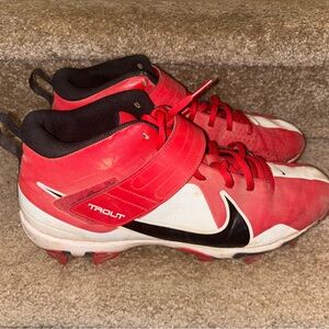 Nike Force Trout Baseball Cleats Black Red White CT0831-602 Men’s Sz 12